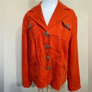 Harve Benard orange linen blazer women’s 12